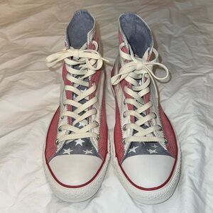 New RARE Converse  American Flag High Top Sneaker - Unisex - Mens 10.5 / W 12.5